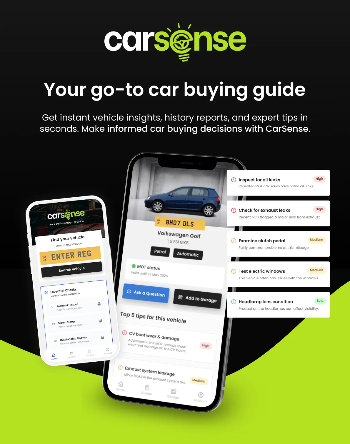 Car Sense App — website design by Dilicious Studios