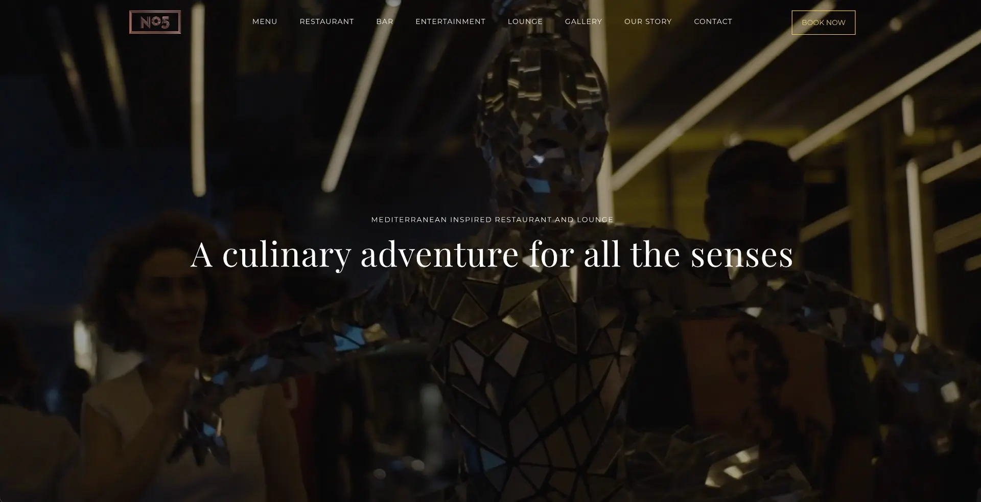 No5 Dining — website design by Dilicious Studios